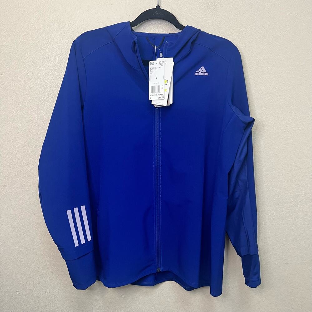 NWT Adidas Response Jacket Blue Size Large